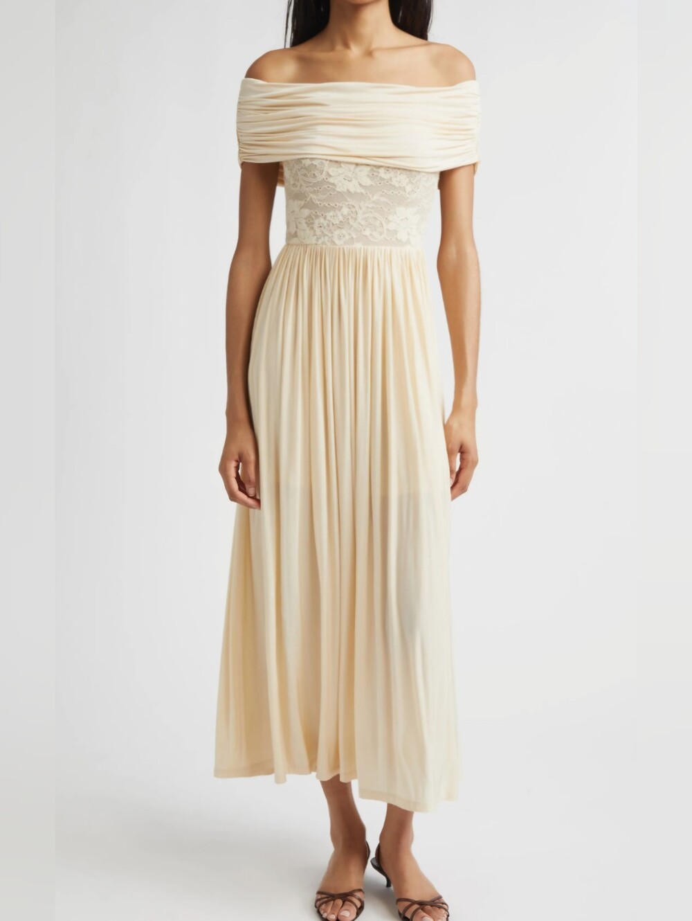 Zimmermann Rebellion Lace Inset Off the Shoulder Draped Dress US 6 / Sz 1 READ